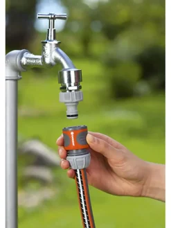 Gardena Gartendekoration<2tlg. Schlauchverbinder-Set in Schwarz/ Orange 13 mm (1/2") und 15 mm (5/8")