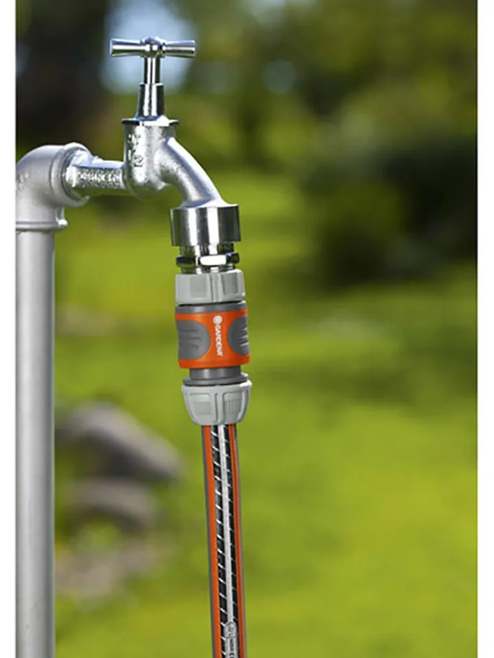 Gardena Gartendekoration<2tlg. Schlauchverbinder-Set in Schwarz/ Orange 13 mm (1/2") und 15 mm (5/8")