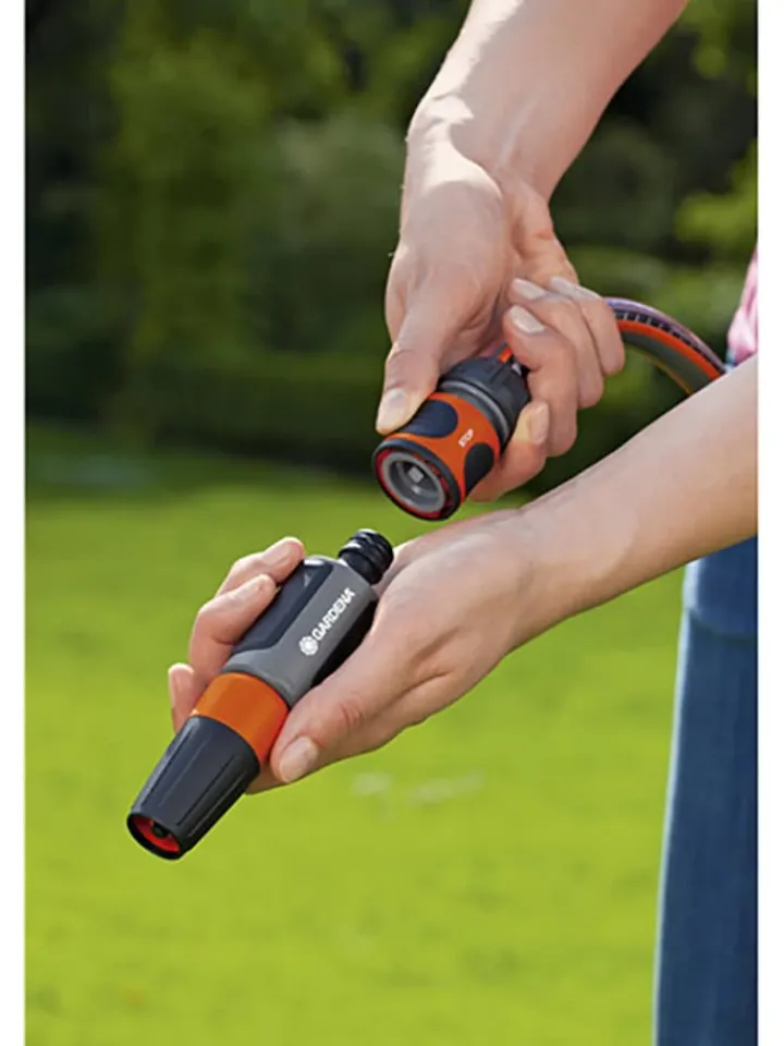 Gardena Gartendekoration<2tlg. Schlauchverbinder-Set in Schwarz/ Orange 13 mm (1/2") und 15 mm (5/8")