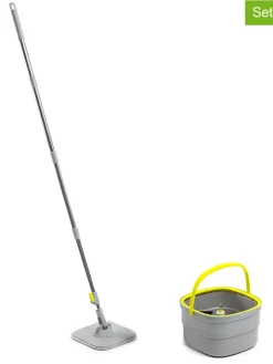 InnovaGoods Weitere Haushaltshelfer<4tlg. Selbstreinigender Drehmopp-Set in Helllgrau