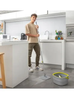InnovaGoods Weitere Haushaltshelfer<4tlg. Selbstreinigender Drehmopp-Set in Helllgrau