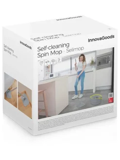 InnovaGoods Weitere Haushaltshelfer<4tlg. Selbstreinigender Drehmopp-Set in Helllgrau