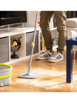 InnovaGoods Weitere Haushaltshelfer<4tlg. Selbstreinigender Drehmopp-Set in Helllgrau