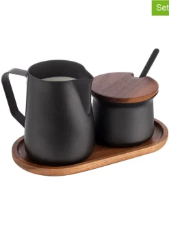 APS Aufbewahren & Servieren<4tlg. Servierset in Schwarz/ Braun - (B)19 x (H)10 x (T)10,5 cm