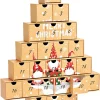 G. Wurm Adventskalender<24tlg. Set: Adventskalender "Merry Christmas" in Beige - (B)38 x (H)48 x (T)6 cm