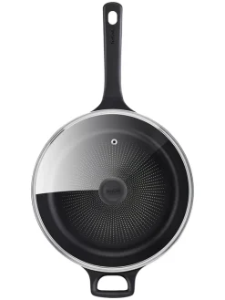 Tefal Kochgeschirr<2tlg. Set: Aluguss-Schmorpfanne "Trattoria Pro" in Schwarz - Ø 28 cm