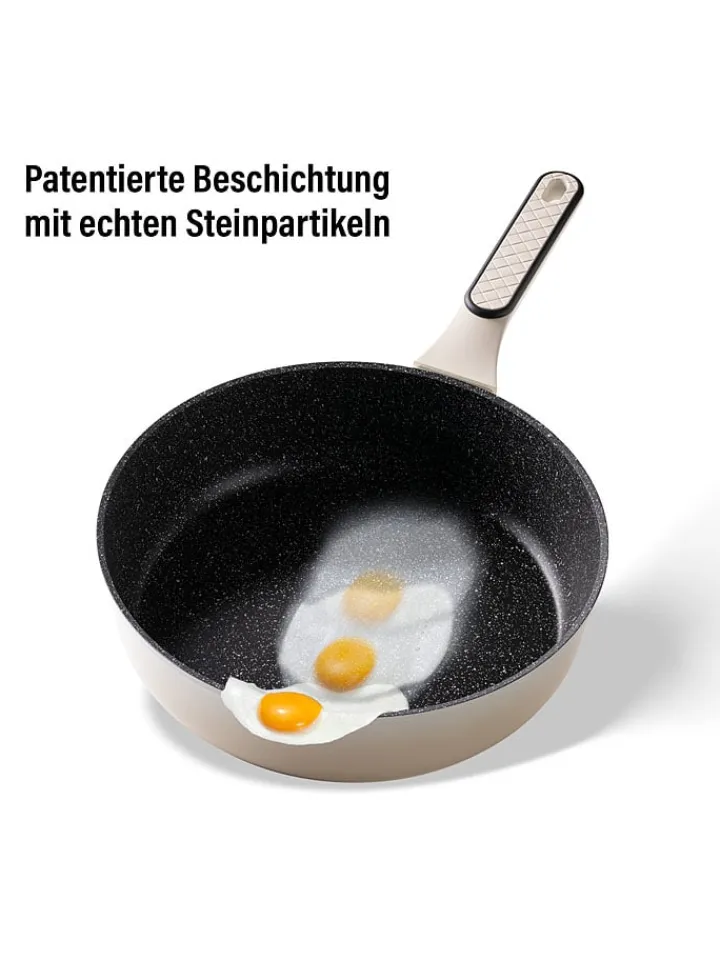 Stoneline Kochgeschirr<2tlg. Set: Bratpfanne in Beige - Ø 28 cm