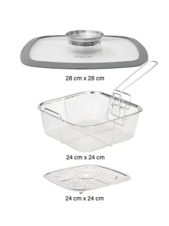 Stoneline Kochgeschirr<5tlg. Set: Bräter in Grau - (L)28 x (B)28 cm