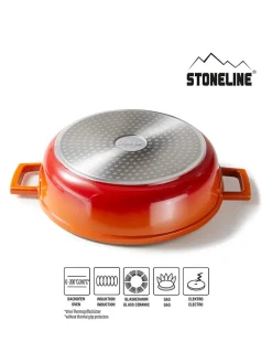 Stoneline Kochgeschirr<2tlg. Set: Bräter in Orange - 4,2 l