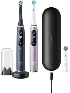 Oral-B Technik|Zahn & Mundpflege<2tlg. Set: Elektr. Zahnbürsten "iO Series 9" in Rosa/ Schwarz