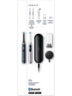 Oral-B Technik|Zahn & Mundpflege<2tlg. Set: Elektr. Zahnbürsten "iO Series 9" in Rosa/ Schwarz