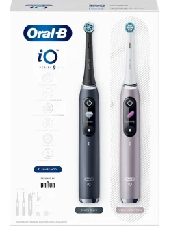 Oral-B Technik|Zahn & Mundpflege<2tlg. Set: Elektr. Zahnbürsten "iO Series 9" in Rosa/ Schwarz