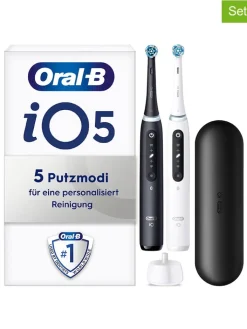 Oral-B Technik|Zahn & Mundpflege<2tlg. Set: Elektr. Zahnbürsten "iO Series 5" in Weiß/ Schwarz