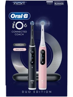 Oral-B Technik|Zahn & Mundpflege<2tlg. Set: Elektr. Zahnbürsten " iO Series 6" in Rosa/ Schwarz