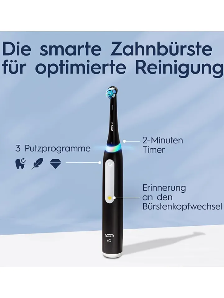 Oral-B Technik|Zahn & Mundpflege<2tlg. Set: Elektr. Zahnbürsten "iO Series 3" in Schwarz/ Hellblau