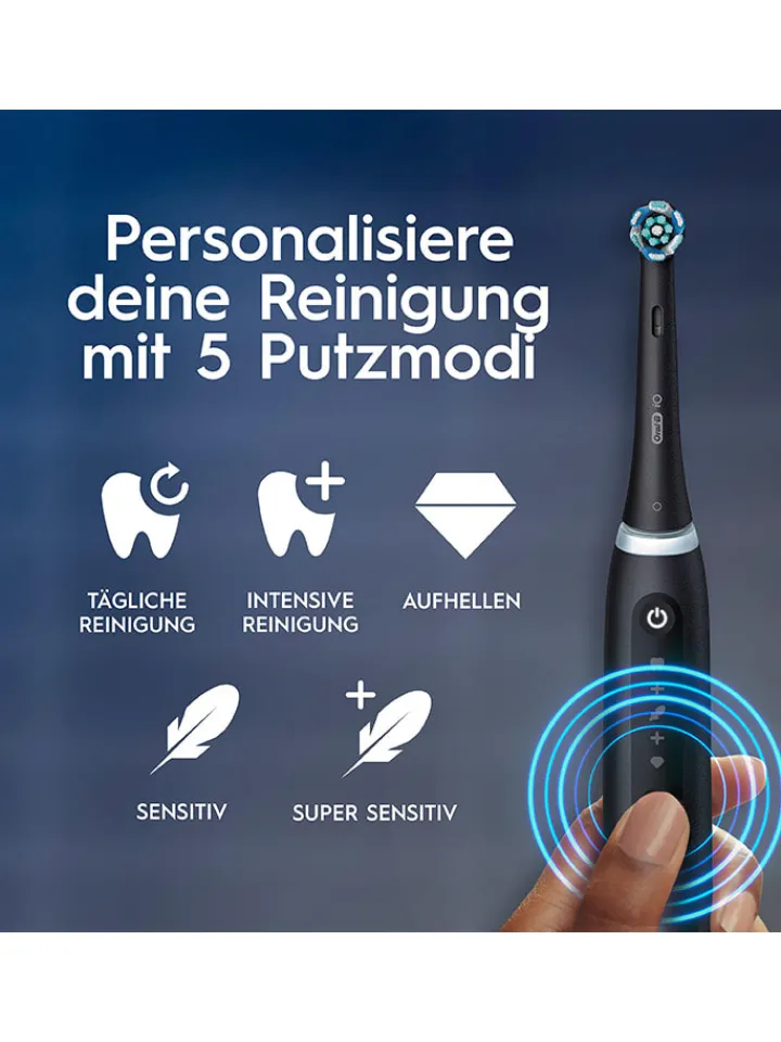 Oral-B Technik|Zahn & Mundpflege<2tlg. Set: Elektr. Zahnbürsten "iO Series 5" in Weiß/ Schwarz