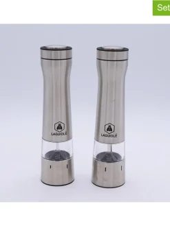 Laguiole Gedeckter Tisch<2tlg. Set: Elektrische Salz- & Pfeffermühle in Silber - (H)23 cm