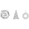 Securit Weitere Haushaltshelfer<3tlg. Set: Fensterschablonen "Christmas" und Kreidemarker - (B)42 x (H)59,4 cm