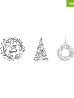 Securit Weitere Haushaltshelfer<3tlg. Set: Fensterschablonen "Christmas" und Kreidemarker - (B)42 x (H)59,4 cm