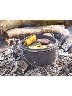 Echtwerk Grillen|Küchenelektronik<2tlg. Set: Feuertopf in Schwarz - 7,6 l