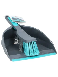 Alpina Putz- & Waschutensilien<2tlg. Set: Handfeger in Grau/ Hellblau - (B)34 x (H)23 x (T)10,5 cm