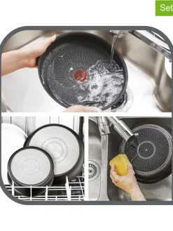 Tefal Kochgeschirr<5tlg. Set: Kochgeschirr "Ingenio Emotion" in Silber/ Schwarz