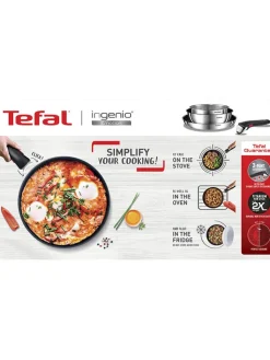 Tefal Kochgeschirr<5tlg. Set: Kochgeschirr "Ingenio Emotion" in Silber/ Schwarz