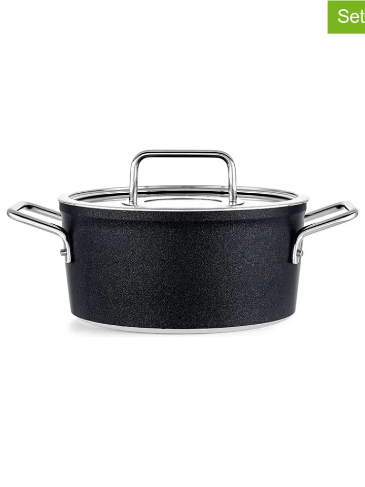 Fissler Kochgeschirr<2tlg. Set: Kochtopf "Adamant®" in Schwarz - Ø 18 cm