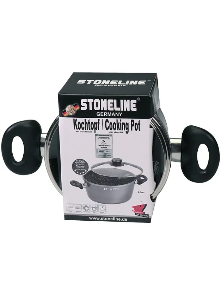 Stoneline Kochgeschirr<2tlg. Set: Kochtopf in Grau - 1,5 l