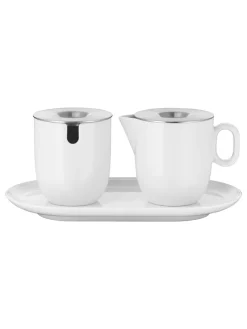 WMF Gedeckter Tisch<3tlg. Set: Milchkännchen & Zuckerdose in Weiß