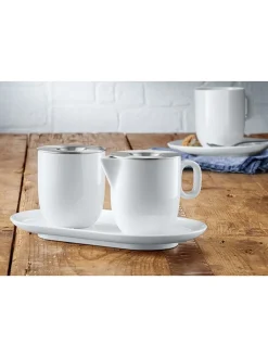 WMF Gedeckter Tisch<3tlg. Set: Milchkännchen & Zuckerdose in Weiß