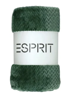 ESPRIT Wohndecken & Plaids<2tlg. Set: Plaid & Kissenhülle "Comfy" in Grün