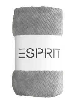 ESPRIT Wohndecken & Plaids<2tlg. Set: Plaid & Kissenhülle "Comfy" in Grau