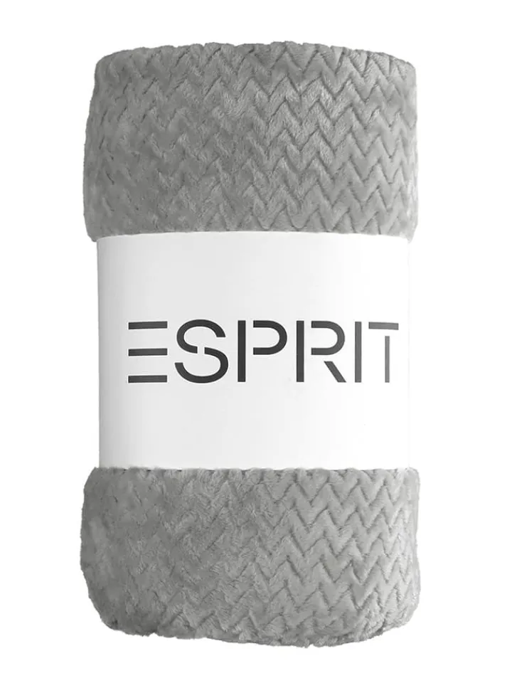 ESPRIT Wohndecken & Plaids<2tlg. Set: Plaid & Kissenhülle "Comfy" in Grau