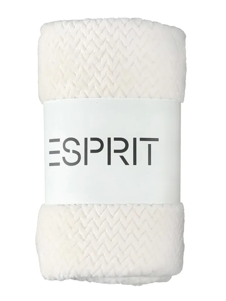 ESPRIT Wohndecken & Plaids<2tlg. Set: Plaid & Kissenhülle "Comfy" in Creme