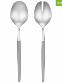 Blomus Aufbewahren & Servieren<2tlg. Set: Salatbesteck "Maxime" in Hellgrau/ Silber - (H)28 cm