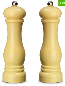 Echtwerk Koch- & Backutensilien|Gedeckter Tisch<2tlg. Set: Salz- & Pfeffermühle in Creme - (H)21 x Ø 6 cm