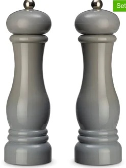 Echtwerk Koch- & Backutensilien|Gedeckter Tisch<2tlg. Set: Salz- & Pfeffermühle in Grau - (H)21 x Ø 6 cm