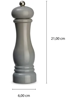 Echtwerk Koch- & Backutensilien|Gedeckter Tisch<2tlg. Set: Salz- & Pfeffermühle in Grau - (H)21 x Ø 6 cm