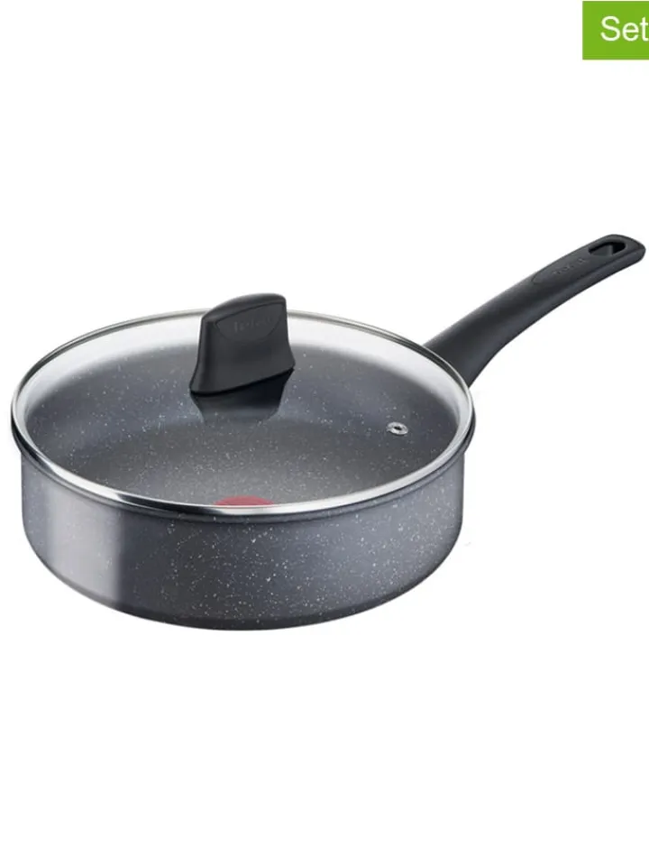 Tefal Kochgeschirr<2tlg. Set: Schmorpfanne "Healthy Chef" in Grau - Ø 24 cm