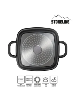 Stoneline Kochgeschirr<2tlg. Set: Servierpfanne in Schwarz - (L)20 x (B)20 cm