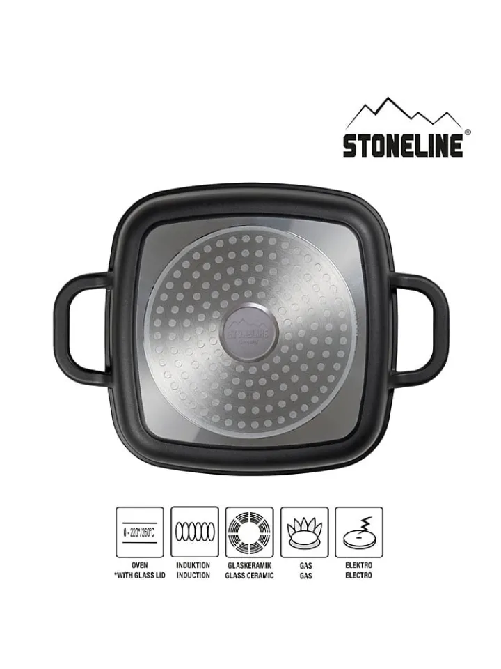 Stoneline Kochgeschirr<2tlg. Set: Servierpfanne in Schwarz - (L)20 x (B)20 cm
