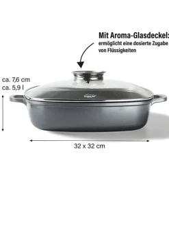 Stoneline Kochgeschirr<2tlg. Set: Servierpfanne in Grau - (L)32 x (B)32 cm