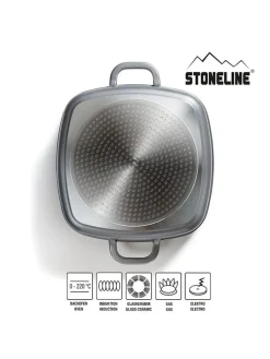 Stoneline Kochgeschirr<2tlg. Set: Servierpfanne in Grau - (L)24 x (B)24 cm