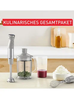 Tefal Küchenelektronik<4tlg. Set: Stabmixer "Quickchef - HB67MB30" in Silber/ Grau