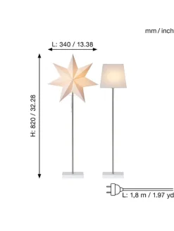STAR Trading Stehleuchten<3tlg. Set: Standleuchte "Combi-Pack Moa" in Weiß - (H)82 cm