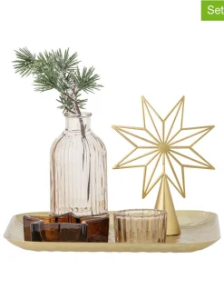 Bloomingville Wohndekoration<6tlg. Set: Tablett & Deko ''Sanga'' in Gold - (B)22 x (H)21 x (B)22 cm