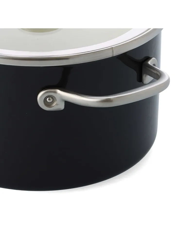 KitchenAid Kochgeschirr<2tlg. Set: Topf "Core Enamel" in Schwarz - Ø 20 cm