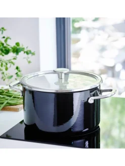 KitchenAid Kochgeschirr<2tlg. Set: Topf "Core Enamel" in Schwarz - Ø 24 cm