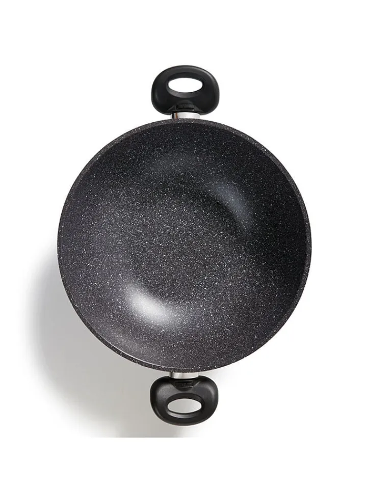Stoneline Kochgeschirr<2tlg. Set: Wok in Grau - Ø 28 cm